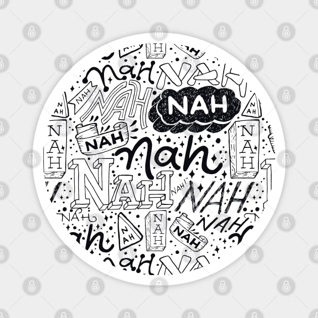 Nah Nah Black and White Palette Magnet by aftrisletter